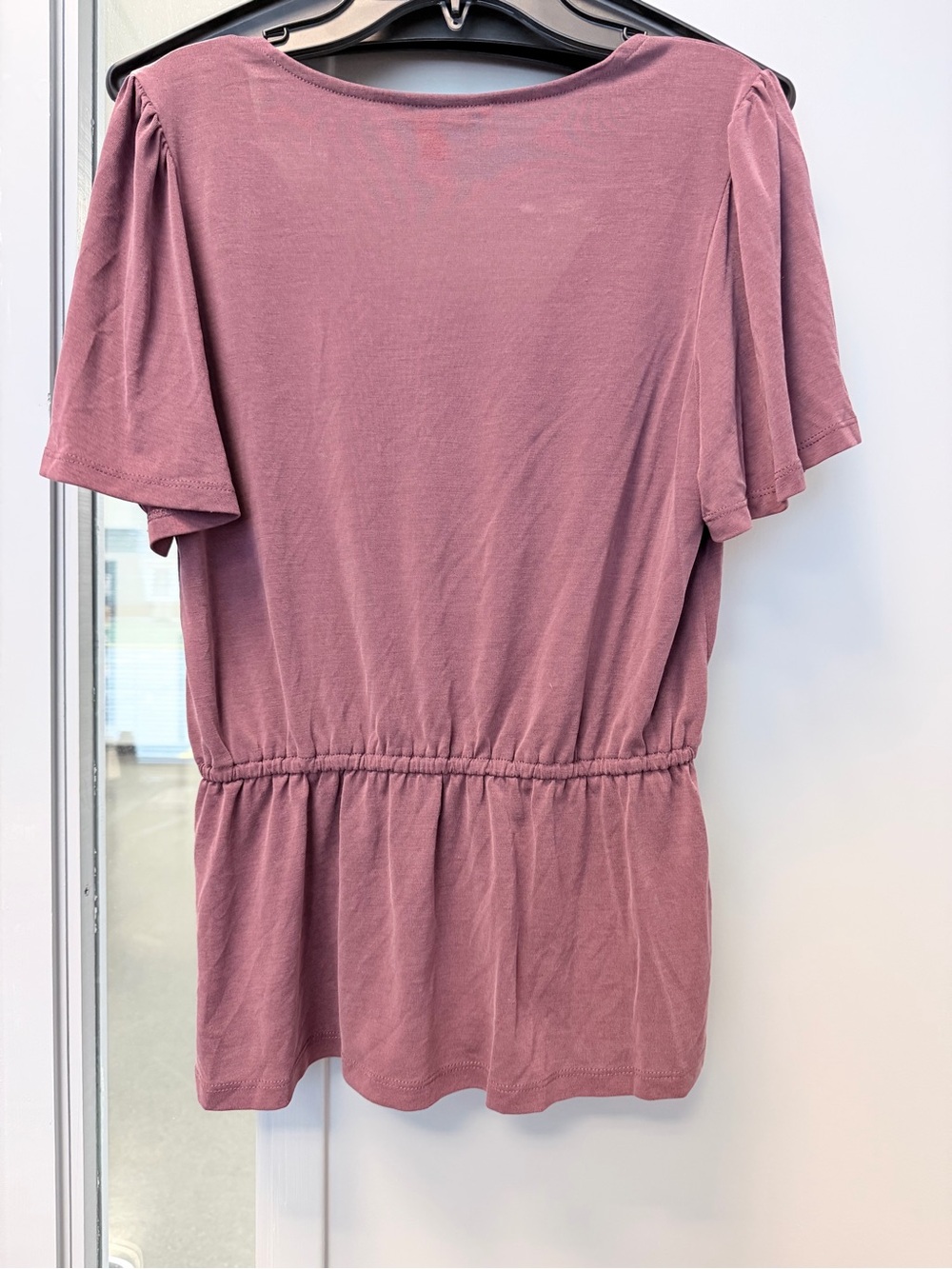 Lucky Brand Mauve Peplum Short Sleeve Top